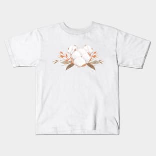 Cotton Bouquet Floral Design Kids T-Shirt